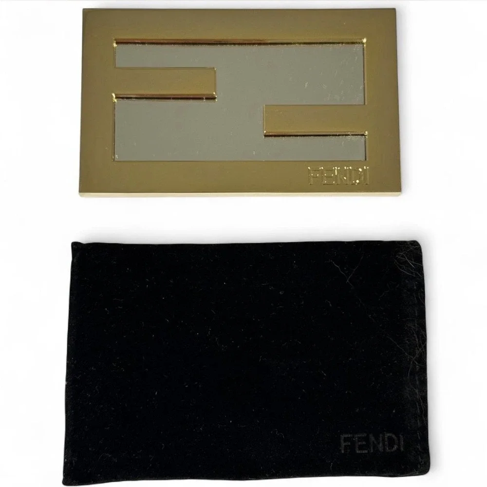 Fendi Monogram Mirror FF Gold with Velvet Pouch